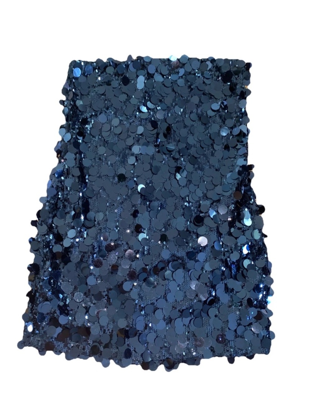 White Fox Sequins Mini Dress Strapless Black Large